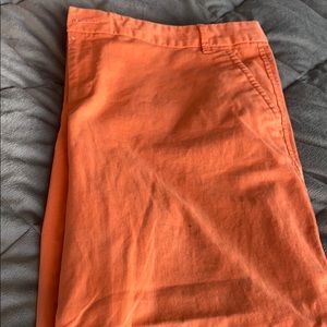 Orange cuffed crop pants